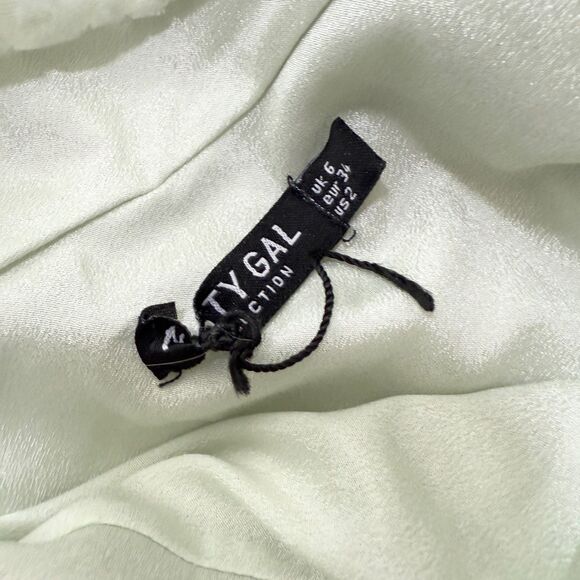 Women Nasty Gal Asymmetric Split Maxi Dress in Sage Green Size US 2 - Picture 5 of 12